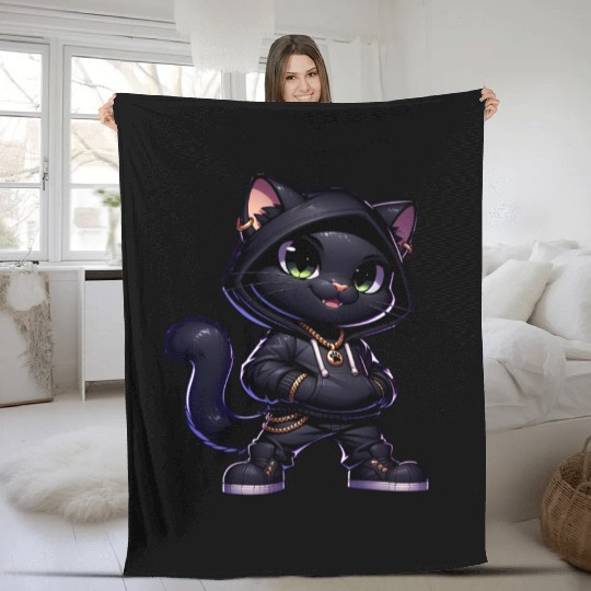 Hood Cat – Paws of Swag Fleece Blankets