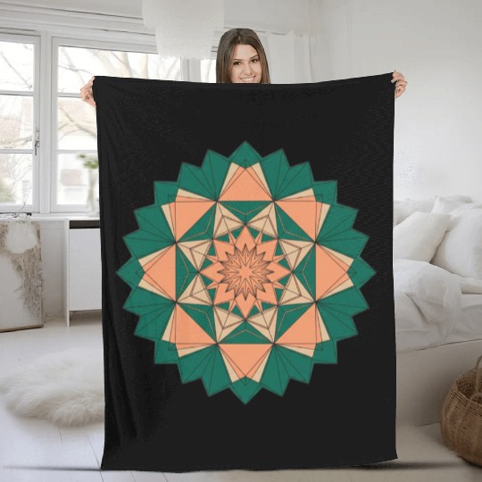 Abstract Starburst Mandala Fleece Blankets
