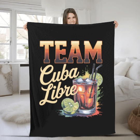 Cocktail Bartender Team Cuba Libre Fleece Blankets