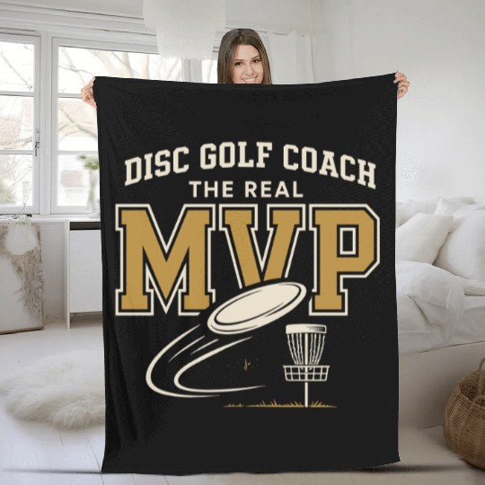 Disc Golf Coach Fleece Blankets Disc Golf Instructor Frisbee