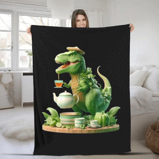 Fleece Blankets Tea Rex - Thé mignon et amusant Sticker