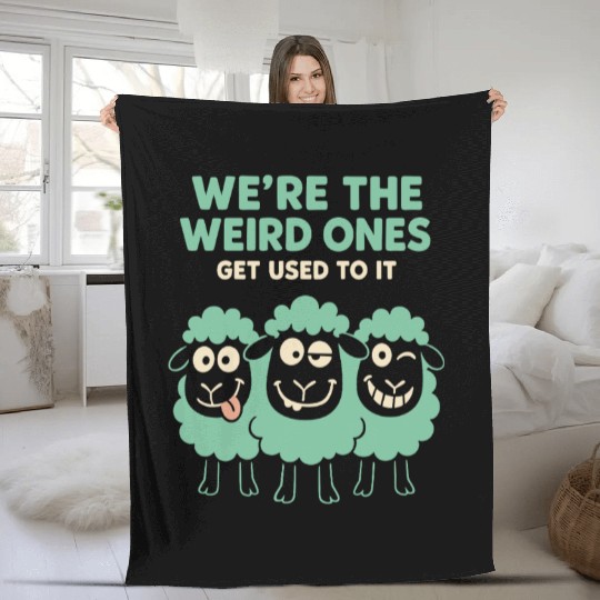 Funny Black Sheep Cousin Quirky Family Outcast Fleece Blankets