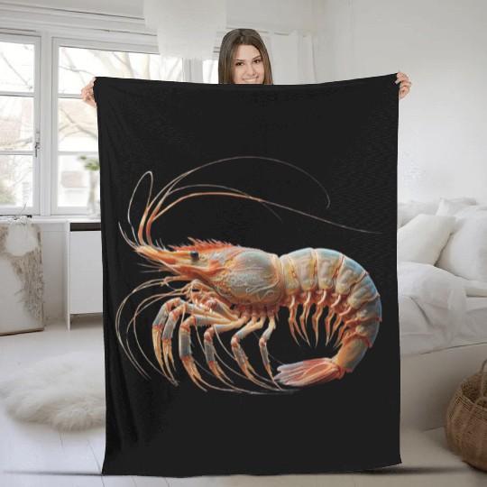 Ocean Elegance : The Grace of a Shrimp Fleece Blankets