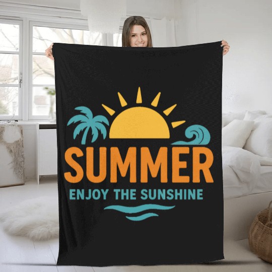 Summer Vibes - Enjoy the Sun Fleece Blankets