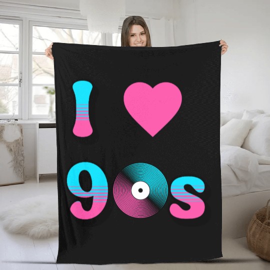 I Love The 90s Retro Nostalgia Fleece Blankets