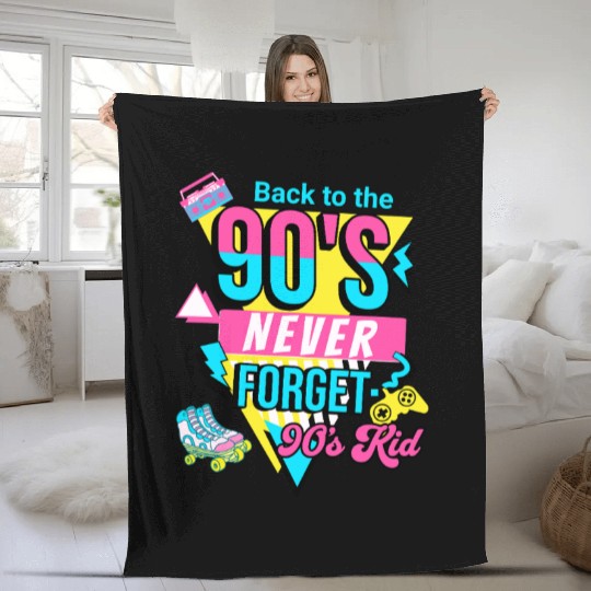 Back To The 90s Retro Nostalgia 90s Kid Fleece Blankets