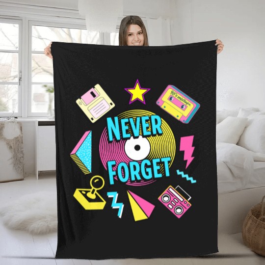 Never Forget 90s Retro Nostalgia Fleece Blankets