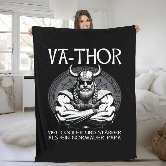 Viking Warrior Man Odin Thor Norman Walhalla Fleece Blankets