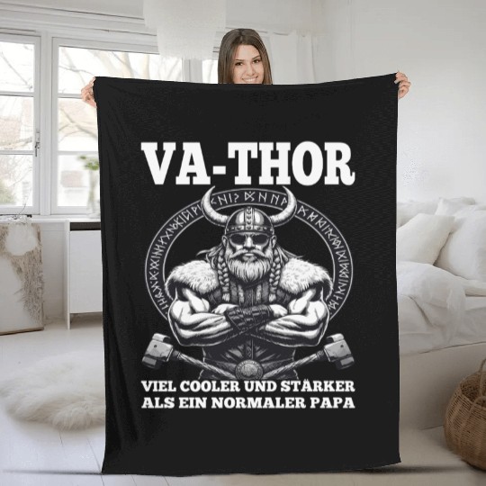 Viking Warrior Man Odin Thor Norman Walhalla Fleece Blankets