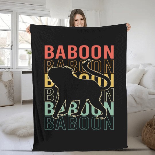 Baboon Monkey Ape Fleece Blankets