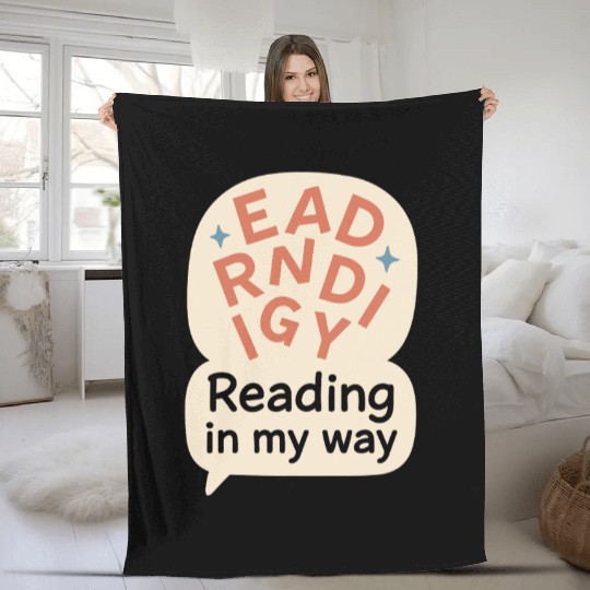 Dyslexia Awareness Neurodiverse Pride Learning Fleece Blankets