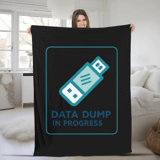 Data Dump In Progress USB Drive 2000s Fleece Blankets