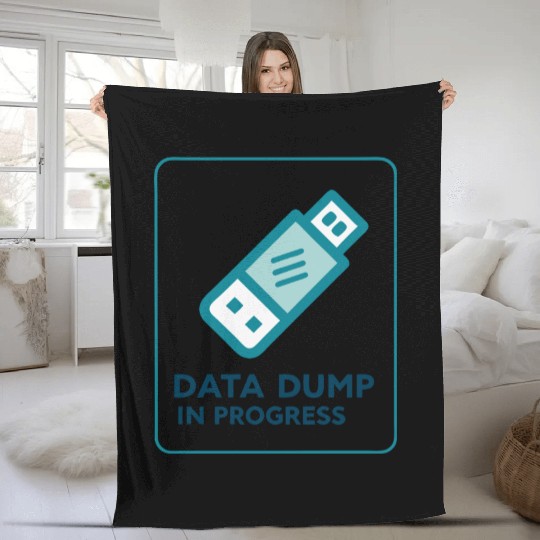 Data Dump In Progress USB Drive 2000s Fleece Blankets