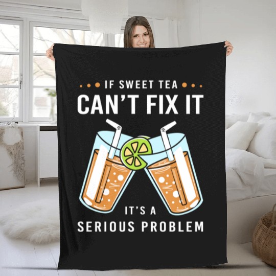 Sweet Tea Lover Drinker Fleece Blankets