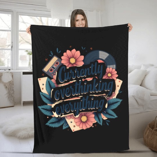Retro Aesthetic Fleece Blankets – Currently Overthinking