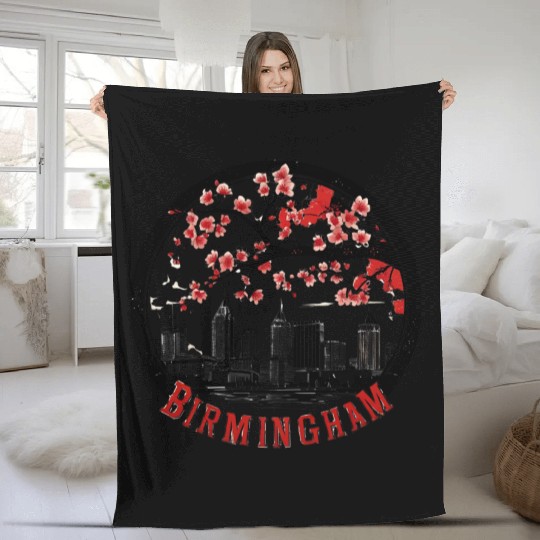 Birmingham City Albm skyline USA Fleece Blankets