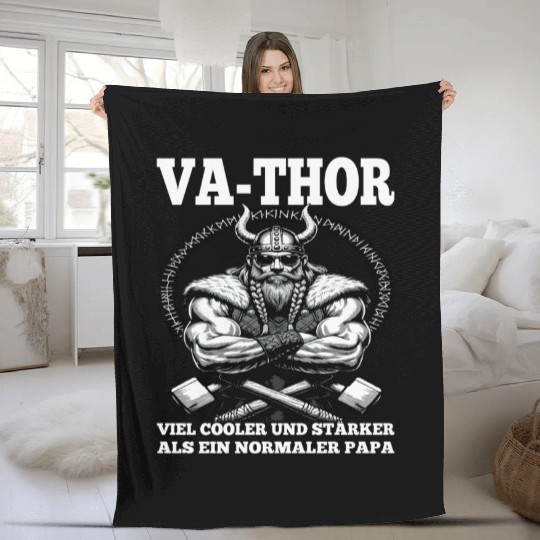 Viking Warrior Man Odin Thor Norman Walhalla Fleece Blankets