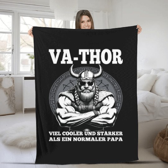 Viking Warrior Man Odin Thor Norman Walhalla Fleece Blankets