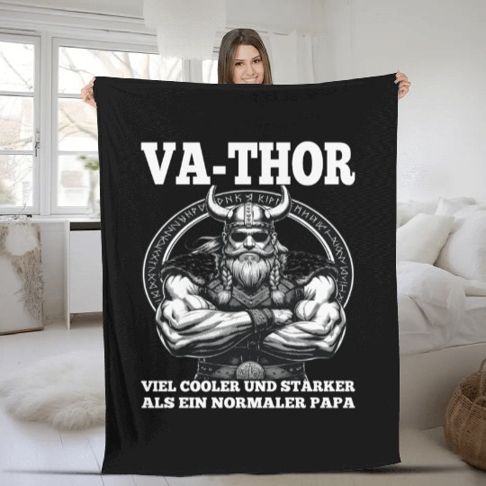 Viking Warrior Man Odin Thor Norman Walhalla Fleece Blankets