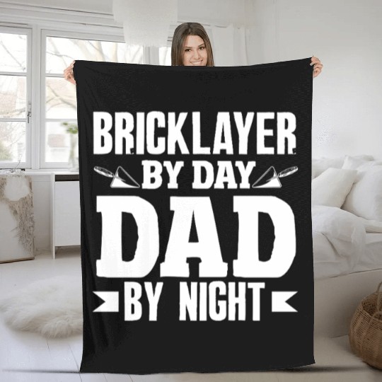 Bricklayer By Day Dad By Night Fleece Blankets