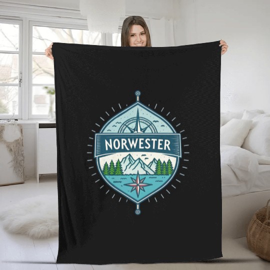 Norwester Font – Bold Condensed Typography Art Fleece Blankets