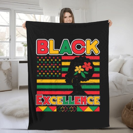 Black Pride Black Excellence Juneteenth Fleece Blankets