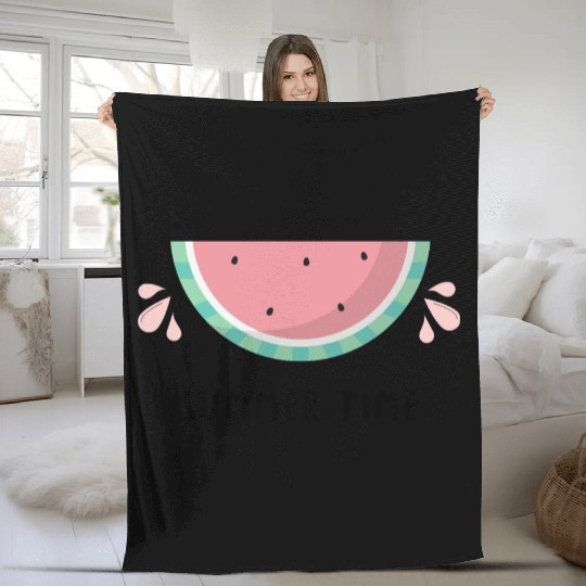 watermelon Summer Vibes Kids Fleece Blankets Design