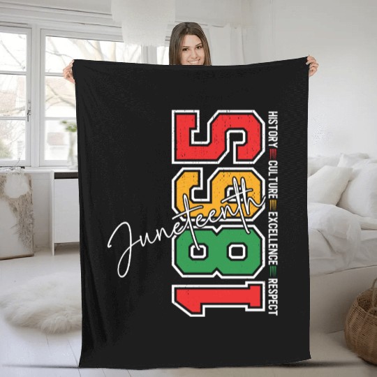1865 Juneteenth Fleece Blankets