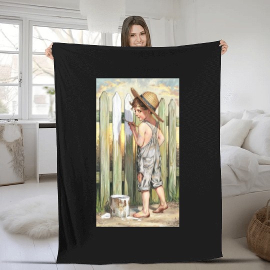 a vintage inspired charcoal and colored Gnkjj Fleece Blankets