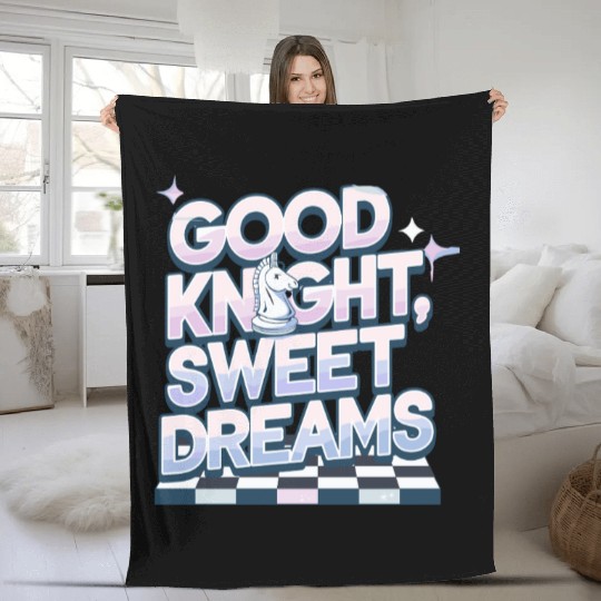 Good Knight, Sweet Dreams Chess Lover's Fantasy Fleece Blankets