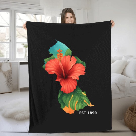Hibiscus Ed. Est 1899 Fleece Blankets