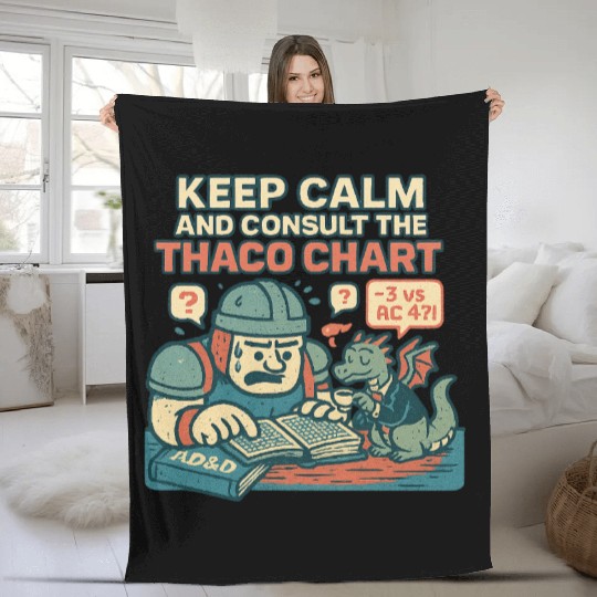 Keep Calm THAC0 Fleece Blankets
