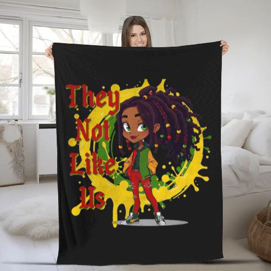 They Not Like Us Black History Melanin African Fleece Blankets