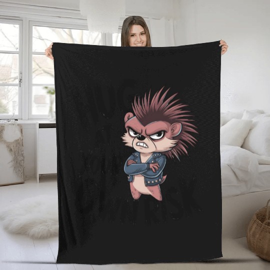 Funny Hedgehog Fleece Blankets