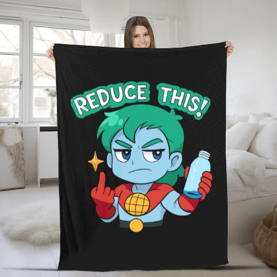 Chibi Style Captain Planet Reduce This!Design Fleece Blankets