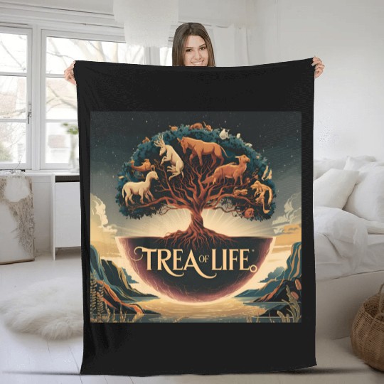Sacred Tree of Life Fleece Blankets