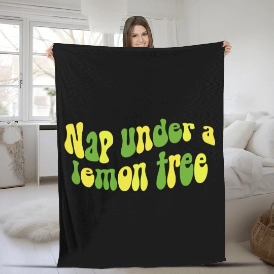 Nap Under a Lemon Tree Retro Design Fleece Blankets