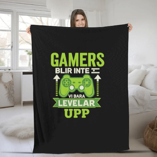 Gamers Don't Age, We Just Level Up - Embroidery Fleece Blankets