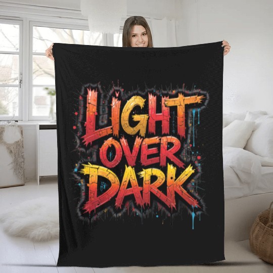 Light Over Dark Bold Graffiti Street Art Fleece Blankets