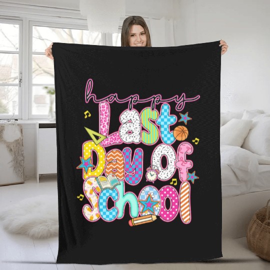 Last Day of School Teacher Summer Fleece Blankets