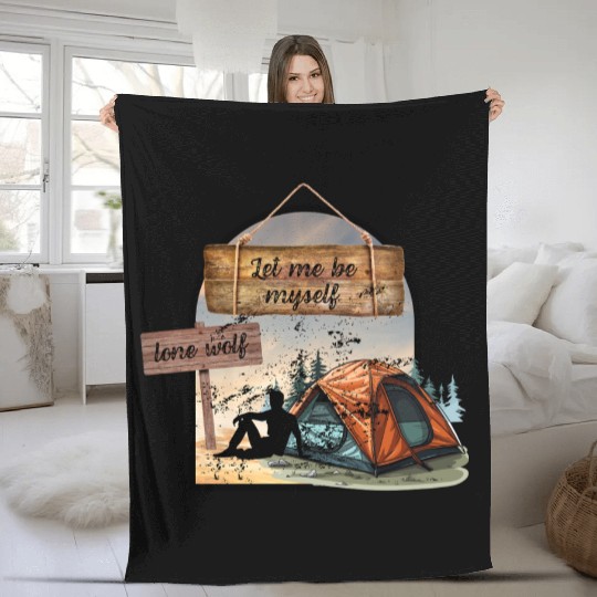 Lone Wolf Retreat Fleece Blankets