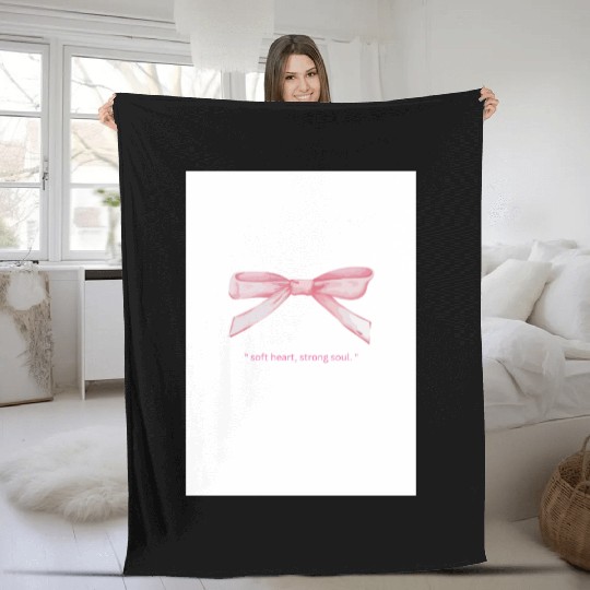 Elegant Pink Girly Design with a Soft Bow Fleece Blankets