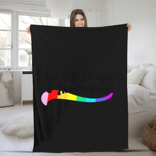 I love my daughter & her girlfriend proud parent Fleece Blankets