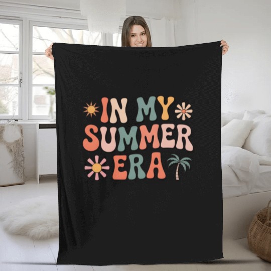 In My Summer Era Groovy Last Day of School Teacher Fleece Blankets