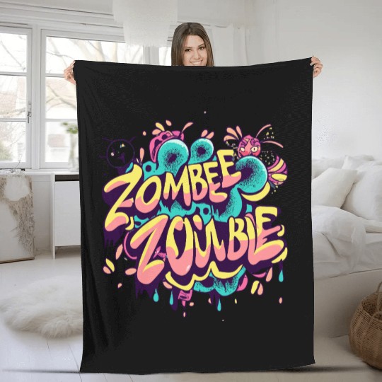 Zombee Zombie Graffiti Fleece Blankets