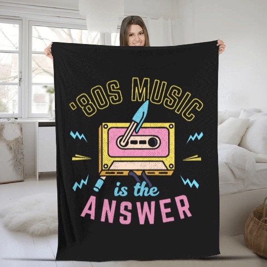 80s Music Is The Answer Fleece Blankets