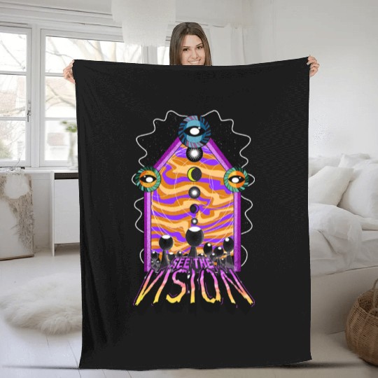 SEE THE VISION: PSYCHEDELIC PINK/YELLOW Fleece Blankets