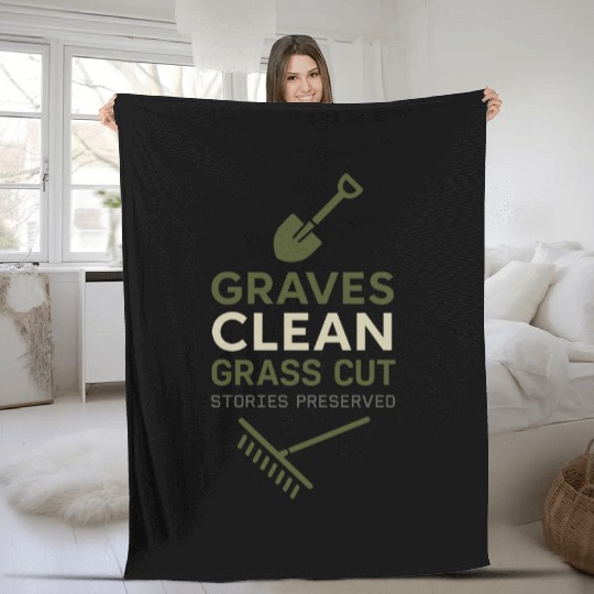 Cemetery Worker Groundskeeper Graveyard Memorial Fleece Blankets
