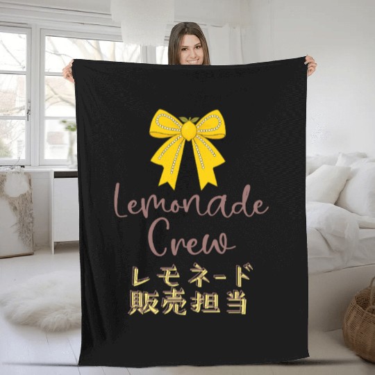 Lemonade Crew Yellow Bow Fleece Blankets
