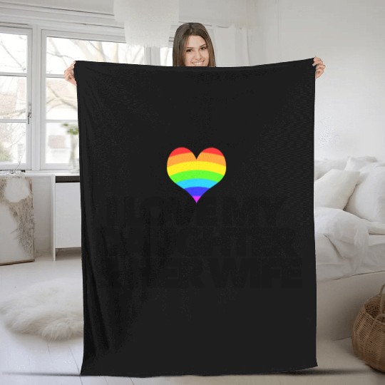 I love my daughter & her wife LGBTQ proud parent Fleece Blankets